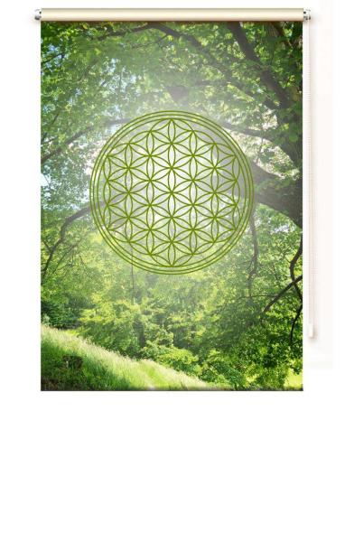 Extartiqe Duschrollo - Blume des Lebens green dream